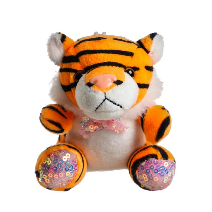 Мягкая игрушка Тигрёнок с бантиком, на присоске, цвета МИКС