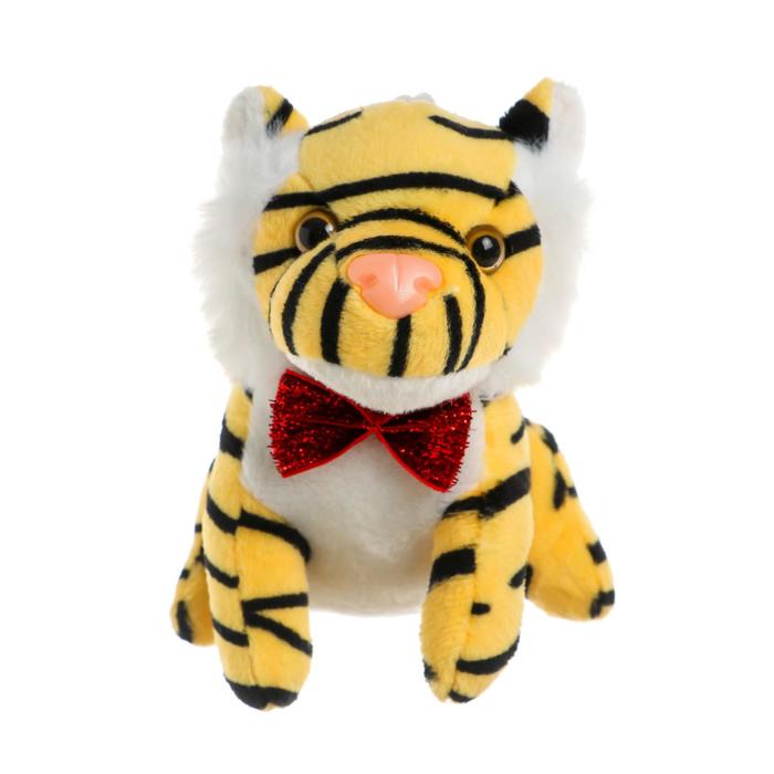 Мягкая игрушка Тигр с бабочкой, 11 см, на присоске, цвета МИКС