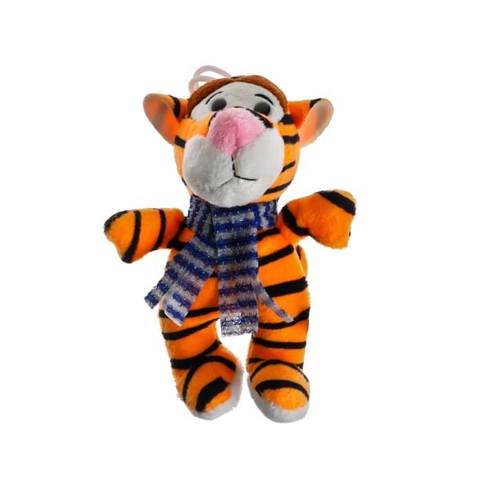 Мягкая игрушка Тигр в шарфе, 13 см, на присоске, цвета МИКС
