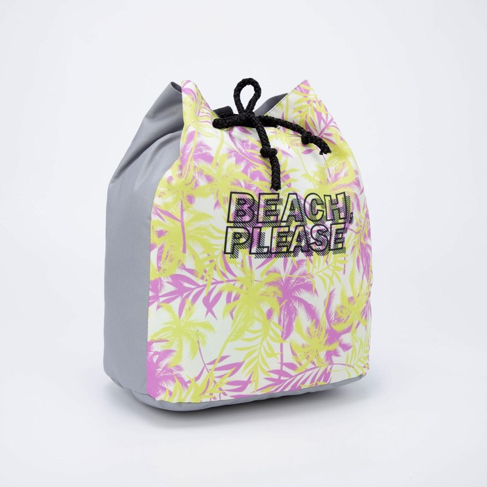 

Сумка - рюкзак Beach please на шнуре, без подкладки, серый
