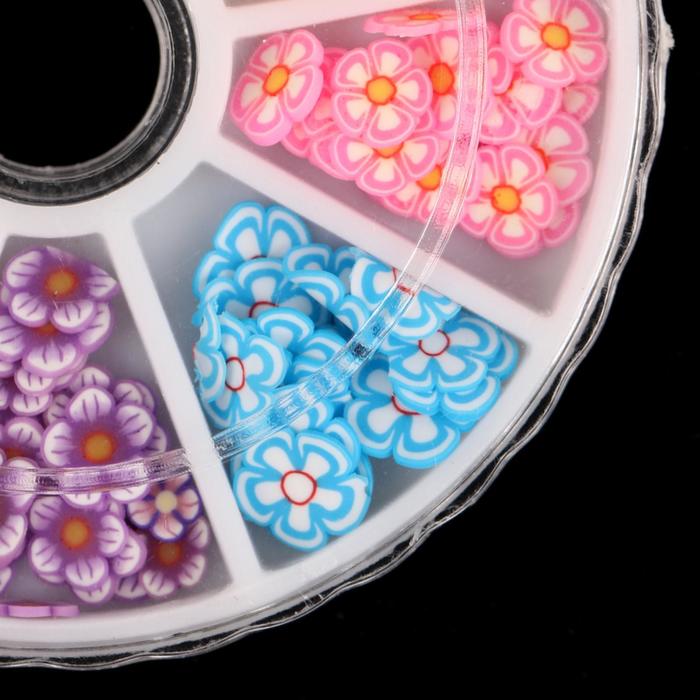 Фимо-дизайн для ногтей "Цветы", цвет МИКС