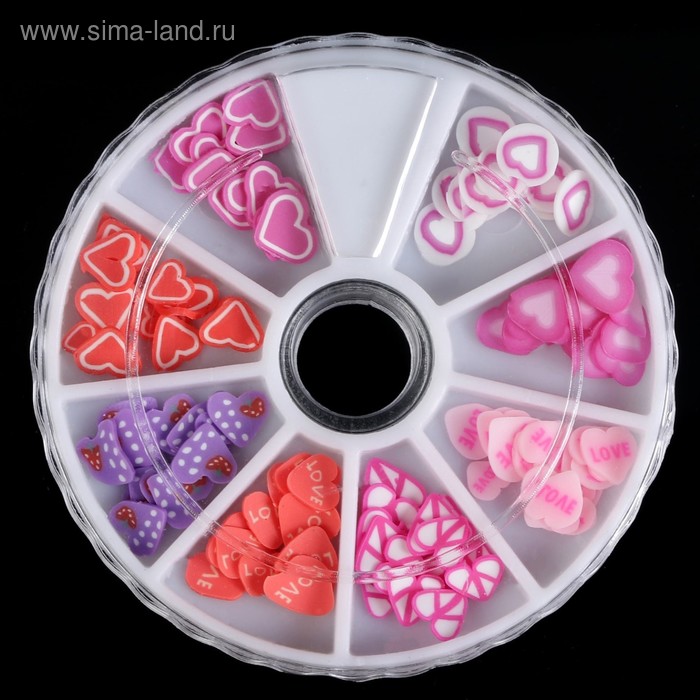 Фимо-дизайн для ногтей «Сердечки», цвет МИКС