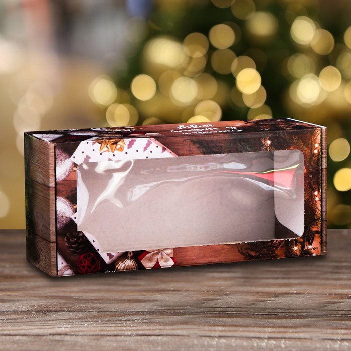 Коробка самосборная, с окном, Желанные подарки, 16 х 35 х 12 см коробка самосборная с окном розовая 16 х 35 х 12 см