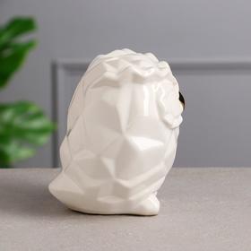 

Копилка "Сова оригами", глазурь, белая с золотом, 17 см