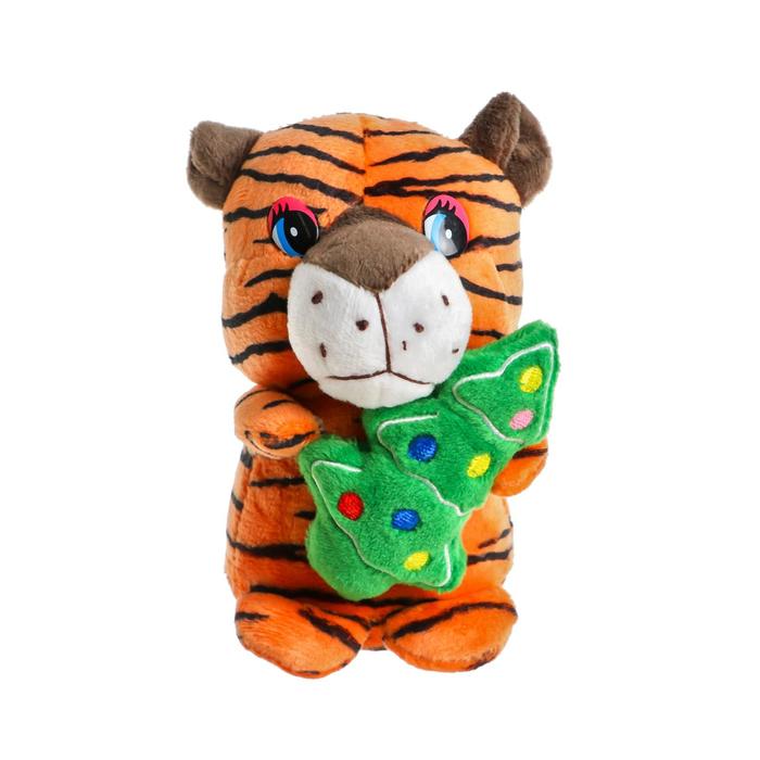 Мягкая игрушка «Тигр с ёлочкой», на присоске, цвета МИКС