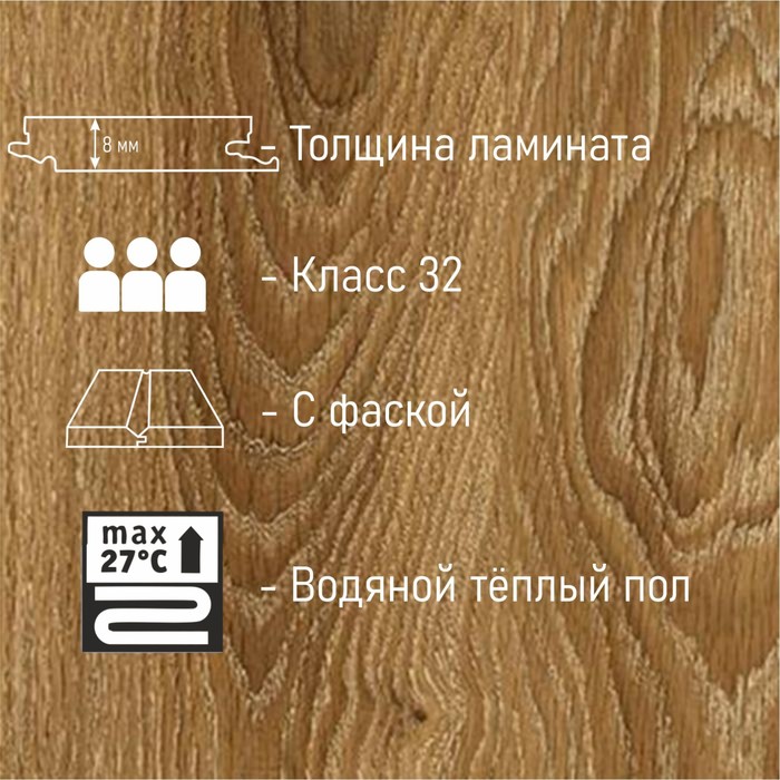 

Ламинат Sunfloor SF32TV-31 Дуб Норфолк, 32 класс, 8 мм, 2,153м2
