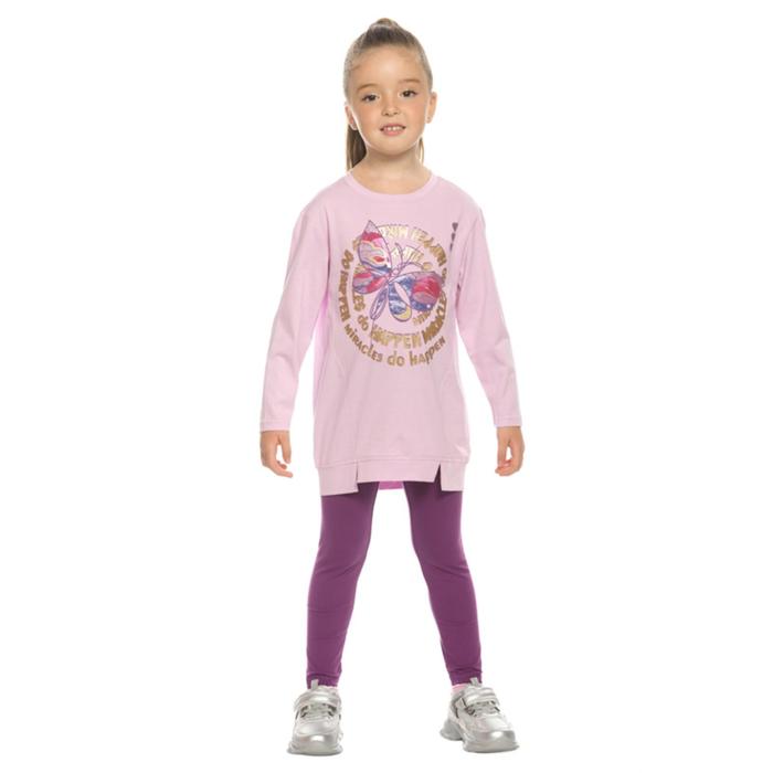 Комплект для девочек, рост 86 см, цвет розовый комплект из футболки и бриджей для девочек рост 86 см цвет лаванда