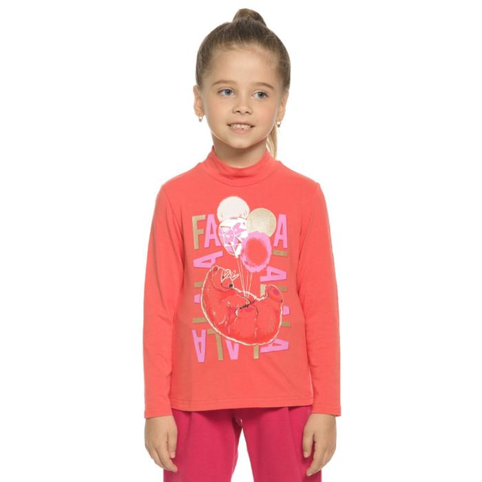 Джемпер для девочек, рост 98 см, цвет коралловый футболка для девочек рост 98 см цвет коралловый
