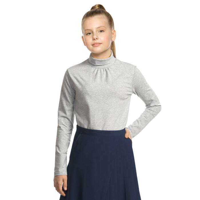 Джемпер для девочек, рост 116 см, цвет светло-серый брюки для девочек рост 116 см цвет светло серый