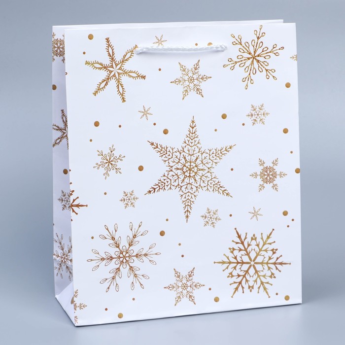Пакет ламинированный вертикальный «Снежинки», ML 21 × 25 × 8 см