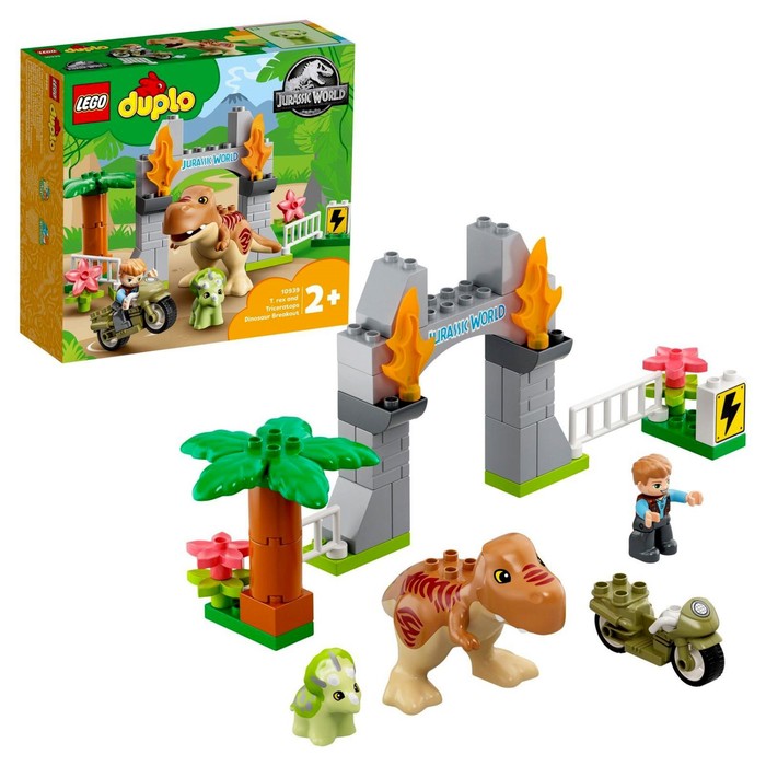 

Конструктор Lego DUPLO «Побег динозавров: тираннозавр и трицератопс», 36 элементов