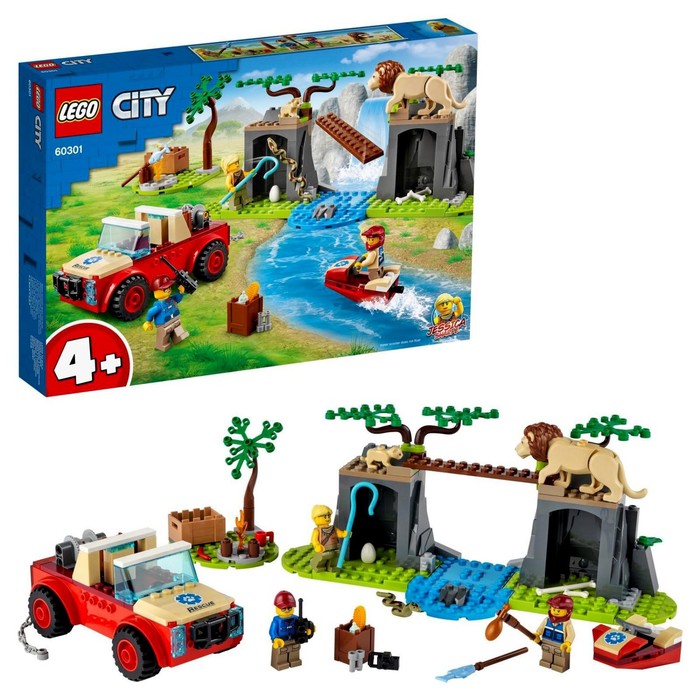 

Конструктор Lego City «Спасательный внедорожник для зверей», 157 элементов