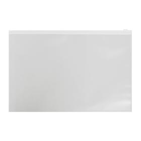 Папка-конверт на ZIP-молнии A4 150 мкм, Calligrata, прозрачная, белая молния
