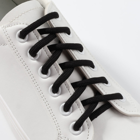 Шнурки для обуви, пара, круглые, d = 5 мм, 110 см, цвет чёрный Ош