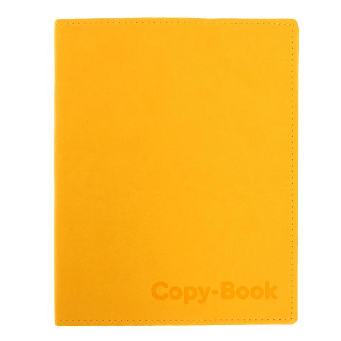 фото Тетрадь 80 листов в клетку vivella, обложка из искусственной кожи, тиснение, блок офсет 65 г/м2, жёлтая арго-книга