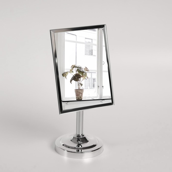 Зеркало настольное, зеркальная поверхность 12,5 × 16 см, цвет серебристый