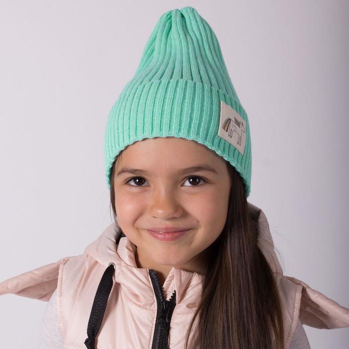 фото Комплект (шапка,снуд) для девочки, цвет мята, размер 48-52 hoh loon