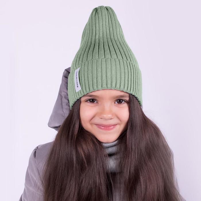 фото Комплект (шапка,снуд) детский, цвет оливковый, размер 52-56 hoh loon