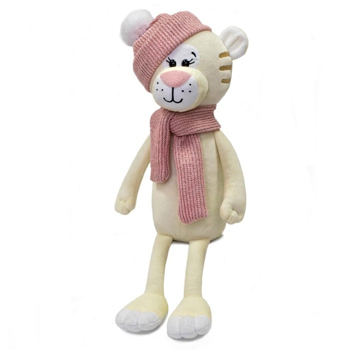 фото Мягкая игрушка «тигрица терри в розовой шапке и шарфике», 30 см kult of toys