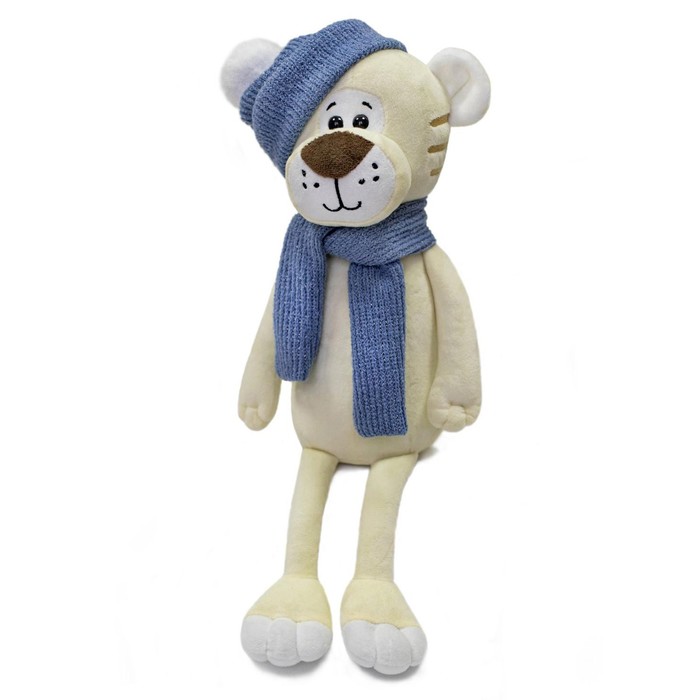 фото Мягкая игрушка «тигр мартин в синей шапке и шарфике», 30 см kult of toys