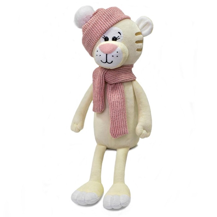 фото Мягкая игрушка «тигрица терри в розовой шапке и шарфике», 25 см kult of toys