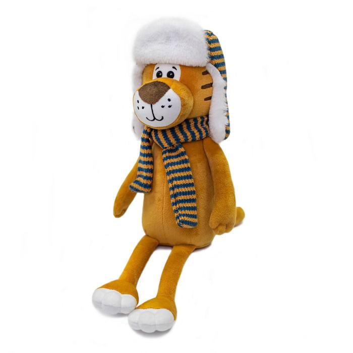 фото Мягкая игрушка «тигр лайт в шапке-ушанке», 25 см kult of toys