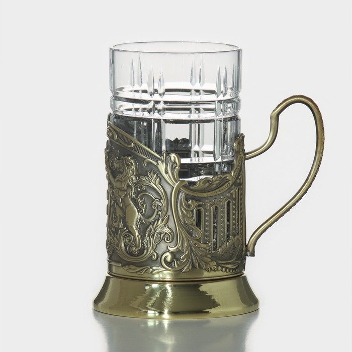 Набор для чая «Глава семьи», 3 предмета: подстаканник, стакан, открытка подстаканник с гравировкой глава семьи в футляре