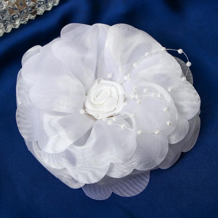 фото Резинка для волос бант "школьница" изящная роза, белый arco carino