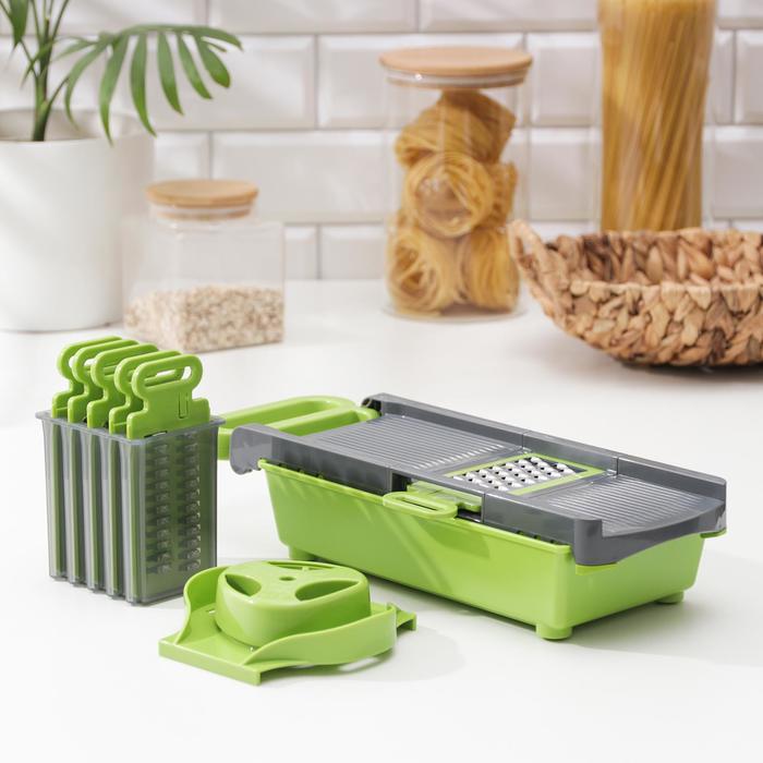 

Тёрка, 6 насадок, овощедержатель, контейнер