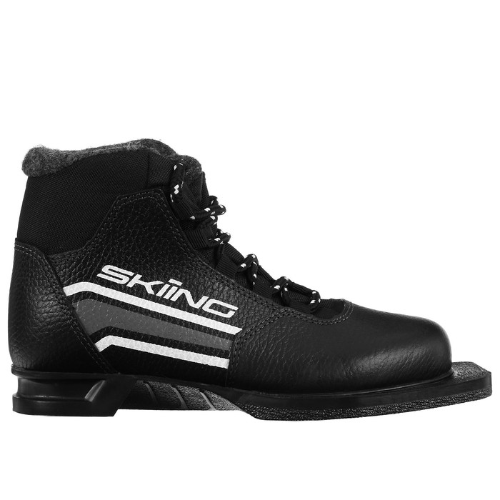 Ботинки лыжные ТРЕК Skiing НК NN75, цвет чёрный, лого серый, размер 32