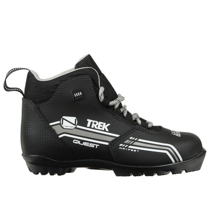 Ботинки лыжные TREK Quest 4 NNN, цвет чёрный, лого серый, размер 43