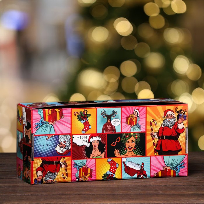 

Коробка самосборная, с окном, "Pop-art НО! НО! НО!", 16 х 35 х 12 см