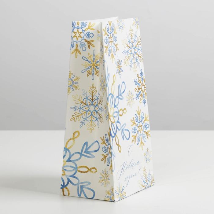 Пакет без ручек  «Снежинка», 10 × 19,5 × 7 см