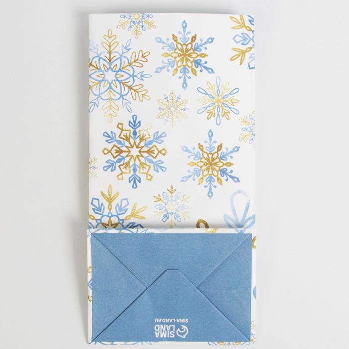 Пакет без ручек  «Снежинка», 10 × 19,5 × 7 см