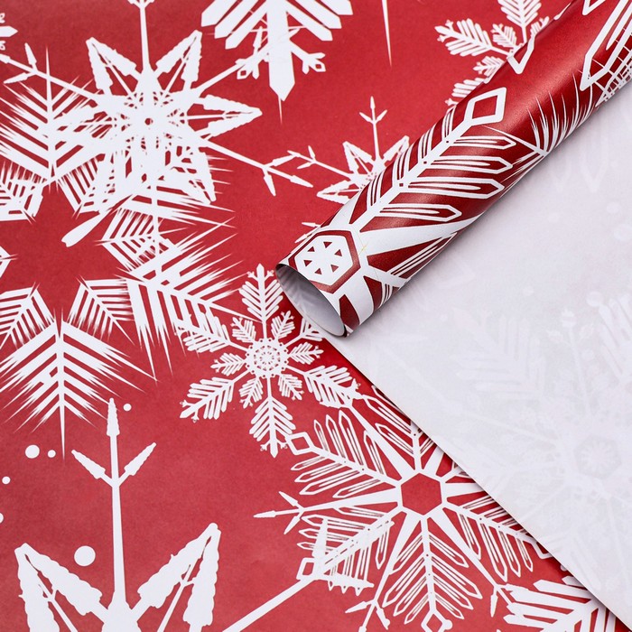 Бумага упаковочная глянцевая Снегопад, 50 х 70 см бумага упаковочная глянцевая фламинго 50 × 70 см 2 листа 6301299