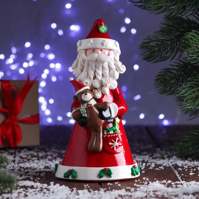 Украшение ёлочное Дед Мороз с кудрявой бородой 10х19 см, микс
