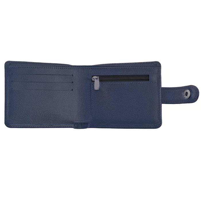 

Портмоне комбинированный с обработанными краями "Бульдог", синий синяя вставка