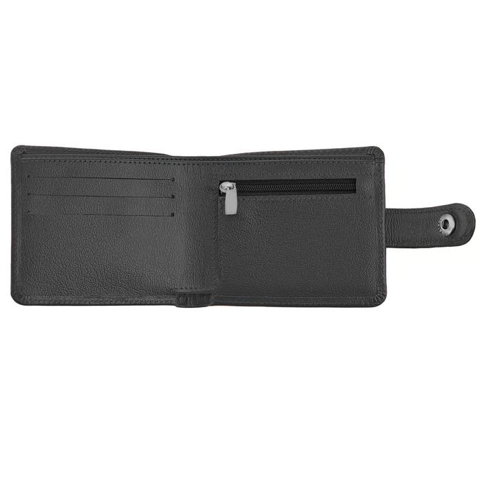 

Портмоне комбинированный с обработанными краями "Золотой узор Лев", черный черная вставка