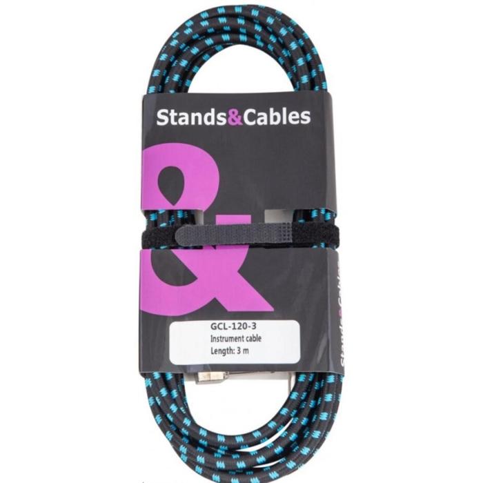 Кабель инструментальный STANDS & CABLES GCL - В тканевой оплетке 3 м. Разъемы: Jack 6,3мм.моно 663 кабель stands