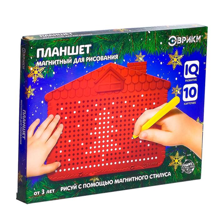 Планшет обучающий «Магнитное рисование», новогодний, цвет красный, 375 отверстий