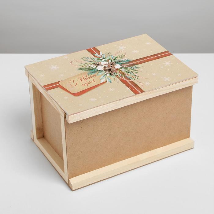 Ящик деревянный бандероль «Посылка», 25 × 18 × 15 см