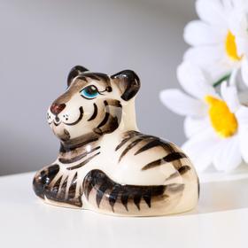 

Тигр "Сережа", 4,5х6 см, гжель, белый