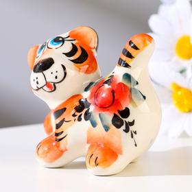 

Тигр "Гоша", 7х7 см, гжель, цветной