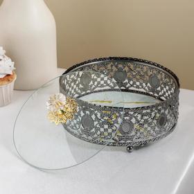 

УЦЕНКА Подставка под фрукты «Мрамор», 17×17×10 см, цвет серебристый
