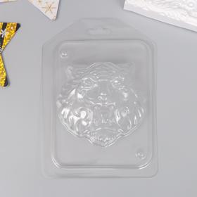 Пластиковая форма 'Морда тигра брутал 2D' 7,6х7,8 см Ош