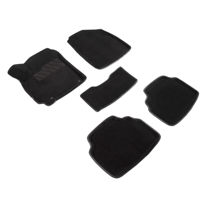 Коврики 3D для KIA Seltos, 2019-н.в, черные , комплект коврики в салон rival полиуретан черный 12810001 kia seltos 1g 2019
