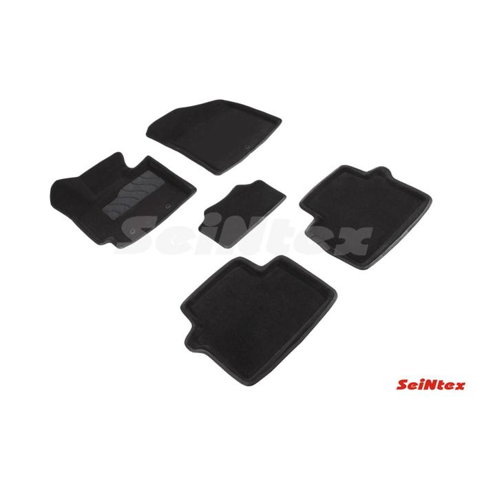 Коврики 3D для Kia Soul II, 2014-2018, черные , комплект авточехлы для kia soul ii 2014 2018 серый экокожа набор