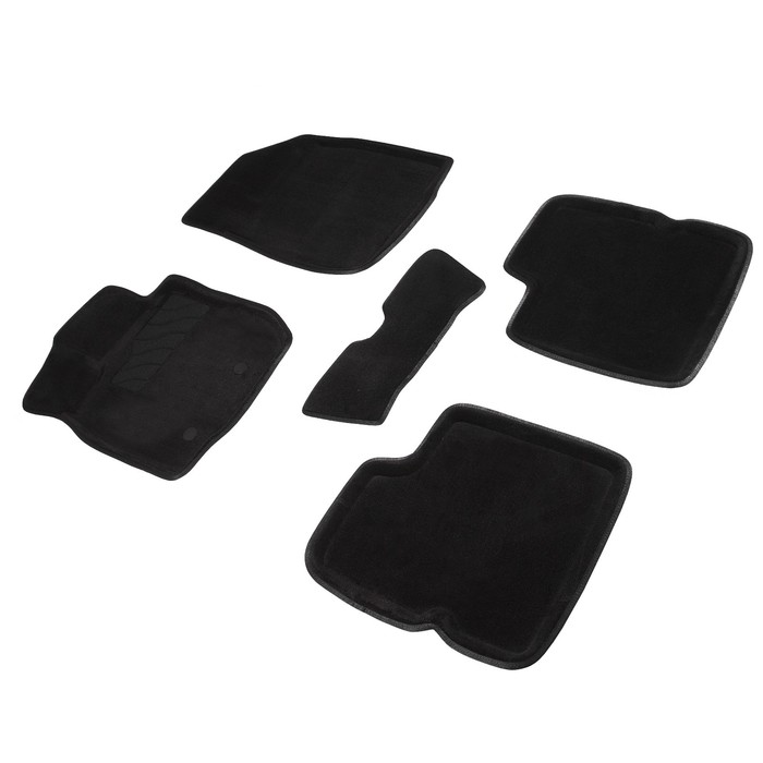 Коврики 3D для Nissan Terrano III, 2014-2015, черные , комплект ворсовые коврики для nissan teana iii 2014