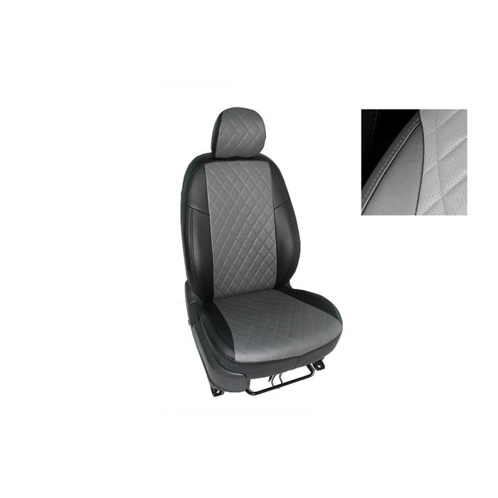 

Авточехлы для Chevrolet Lacetti, 2004-2013, Ромб, серые , экокожа, набор