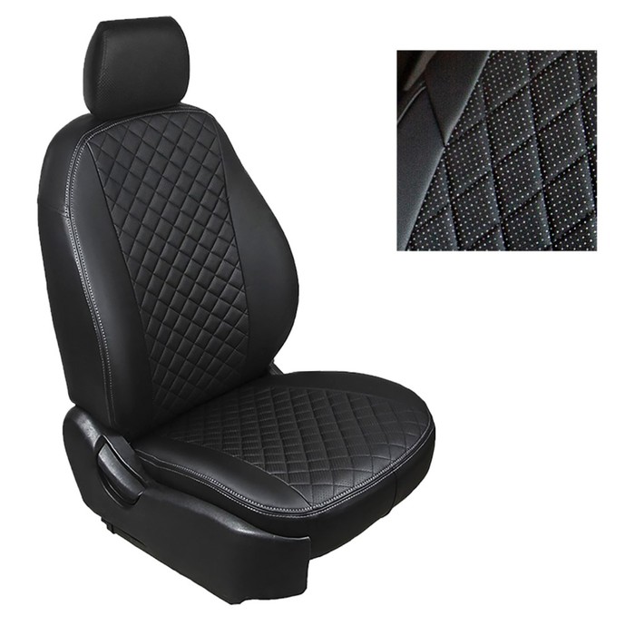 

Авточехлы для Mitsubishi Outlander XL, 2006-2012, Ромб , экокожа, набор